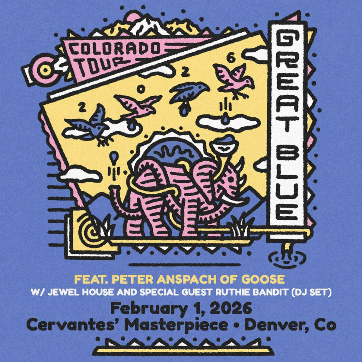 Great Blue ft. Peter Anspach of Goose w/ Jewel House and Special Guest Ruthie Bandit (DJ Set)