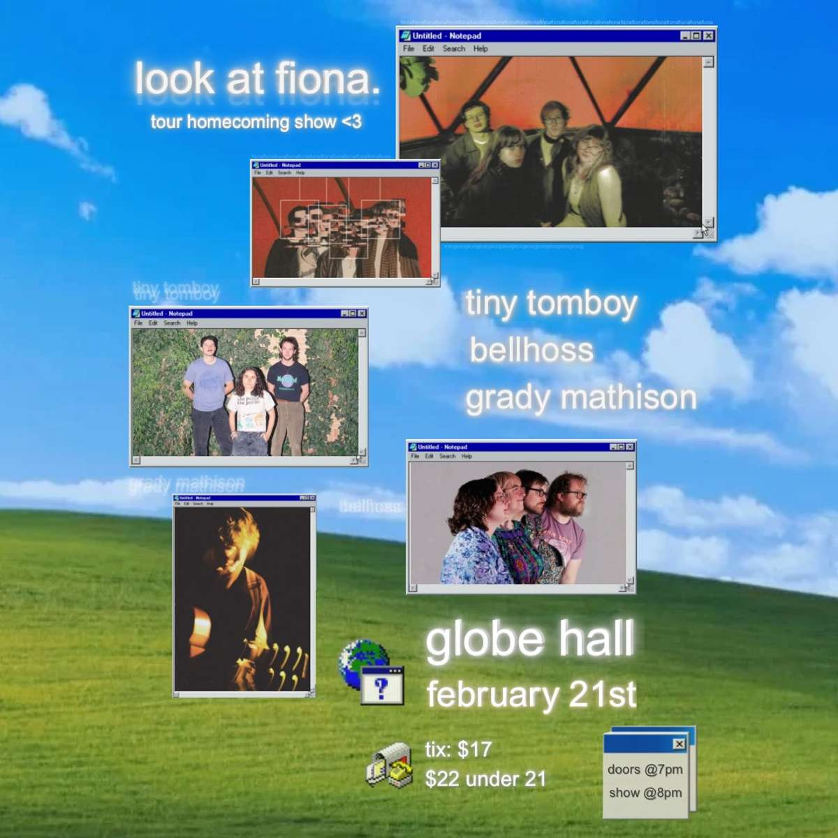 look at fiona. w/ Tiny Tomboy, Bellhoss + Grady Mathison