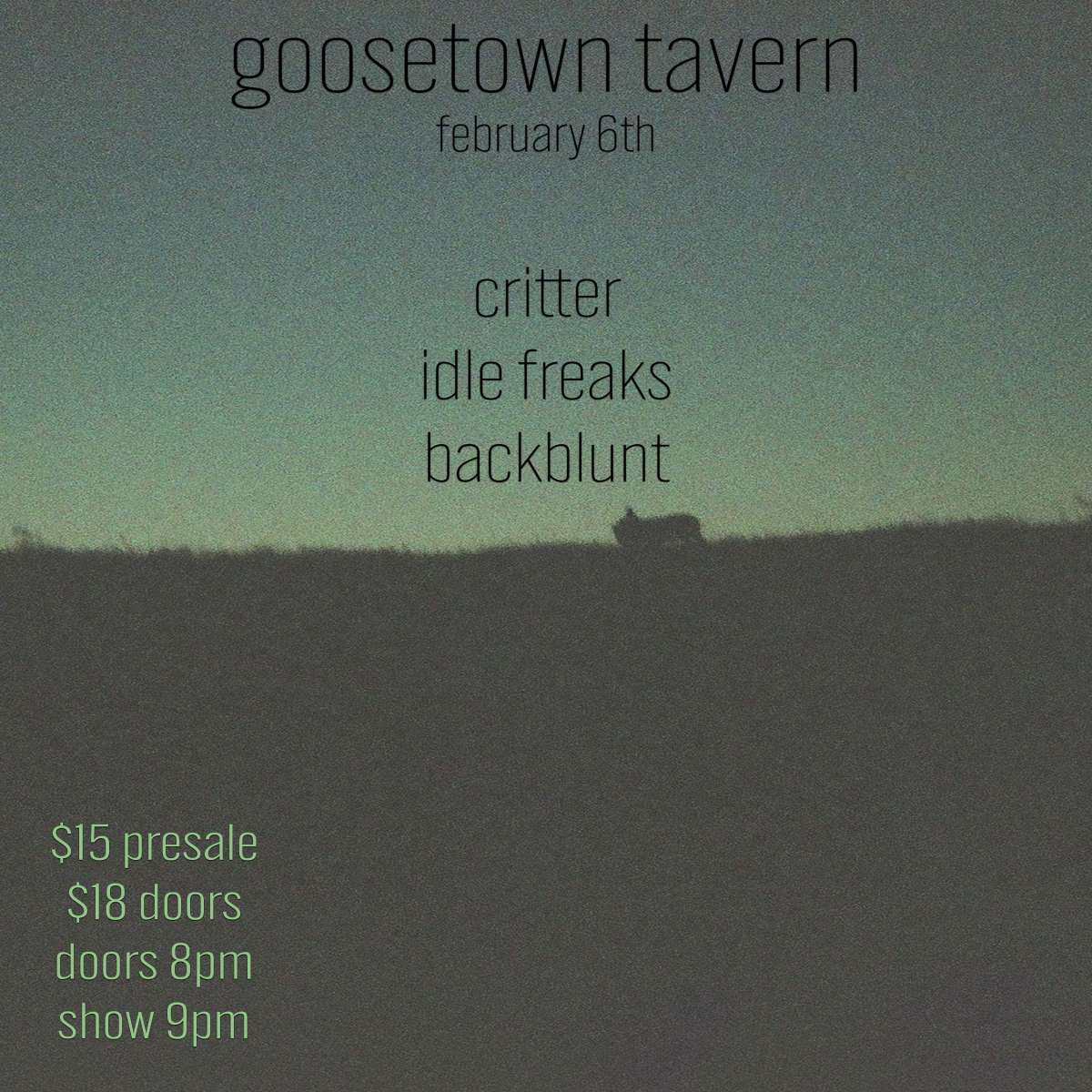 Critter w/ Idle Freaks + Backblunt