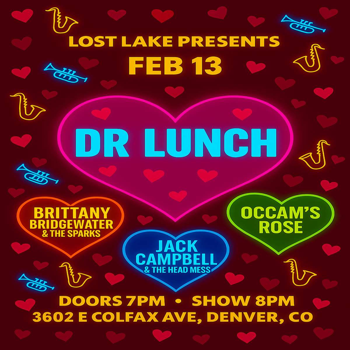 Dr Lunch w/ Brittany Bridgewater & The Sparks, Occam’s Rose + Jack Campbell & The Head Mess