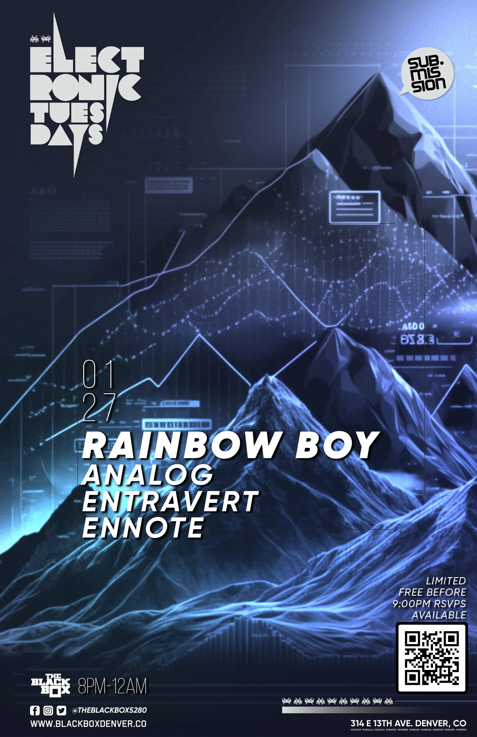 Sub.mission Electronic Tuesdays: Rainbow Boy. Weekly DJ Battle - Analog, Entravert, Ennote