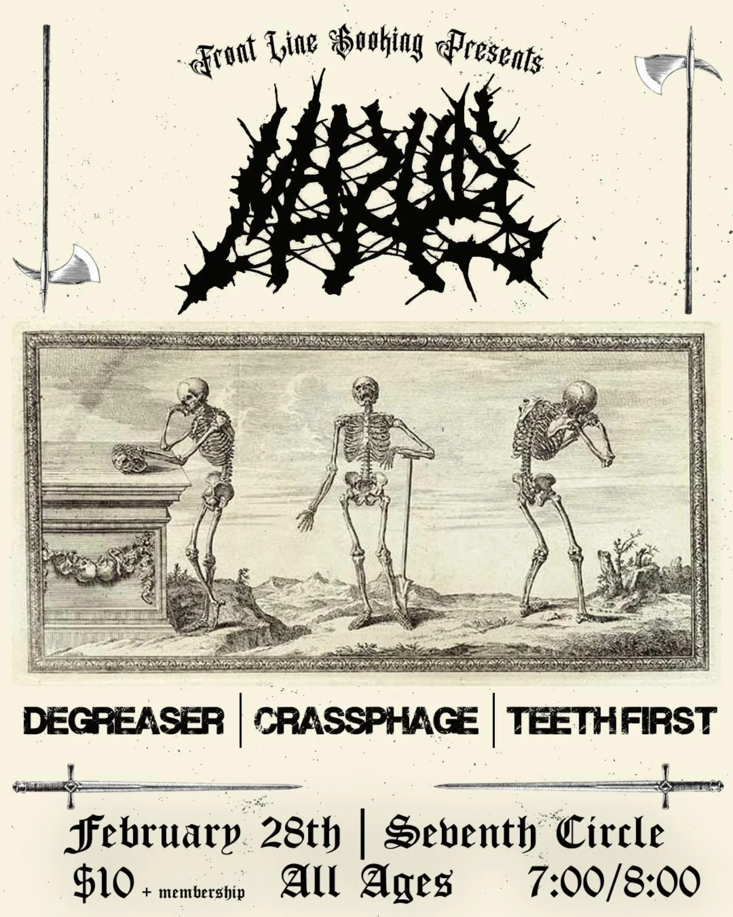 Metal/HC Show - Mukus, 
      Degreaser, 
      Crassphage, 
      Teeth First