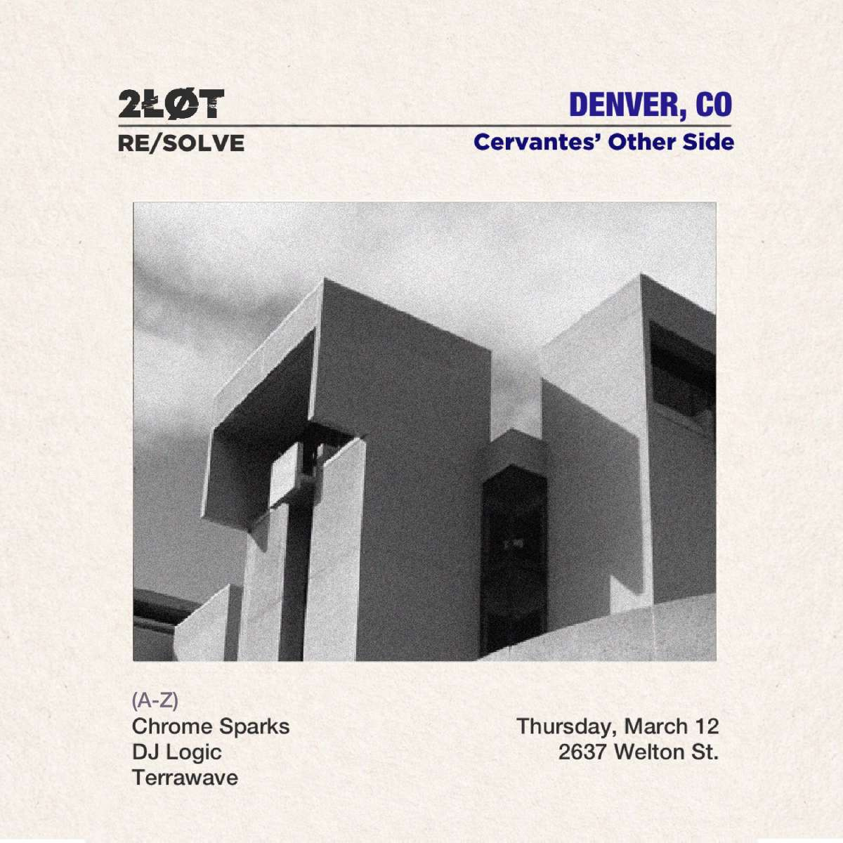 2ŁØT w/ Terrawave, Chrome Sparks, DJ Logic