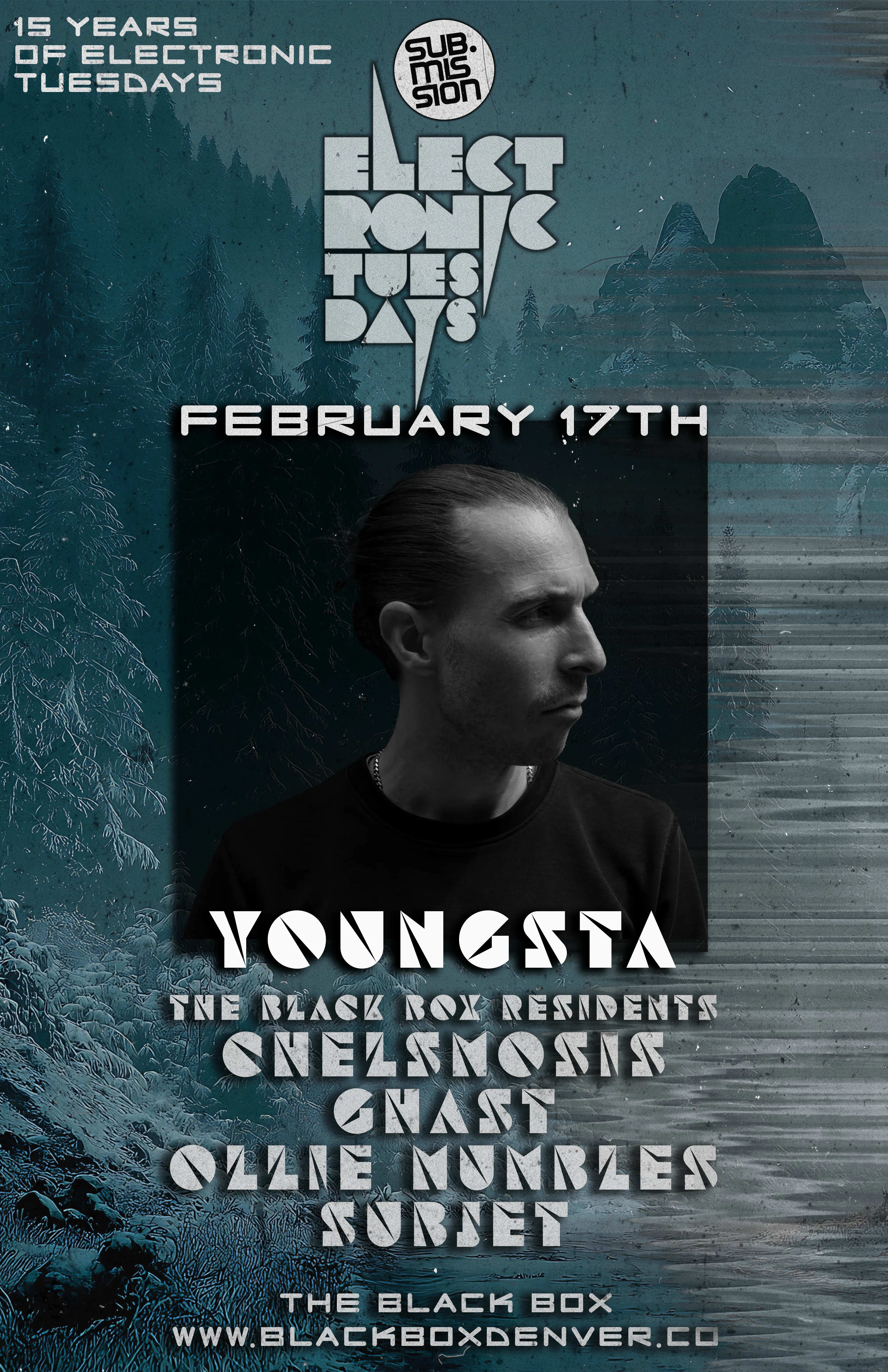 Sub.mission Electronic Tuesdays (15 Year Anniversary): Youngsta w/ Chelsmosis, Ghast, Ollie Mumbles, Subjet