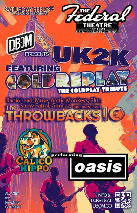 UK2K! Tributes to COLDPLAY, OASIS, GORILLAZ, RADIOHEAD, MUSE + MORE!