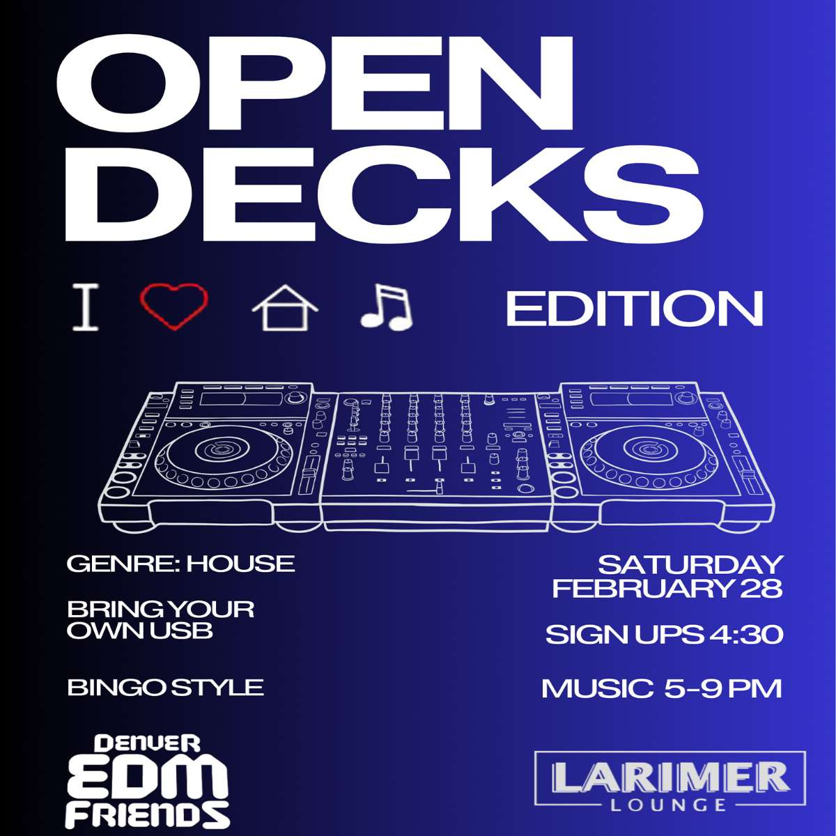 Denver EDM Friends presents Open Decks (FREE EVENT)