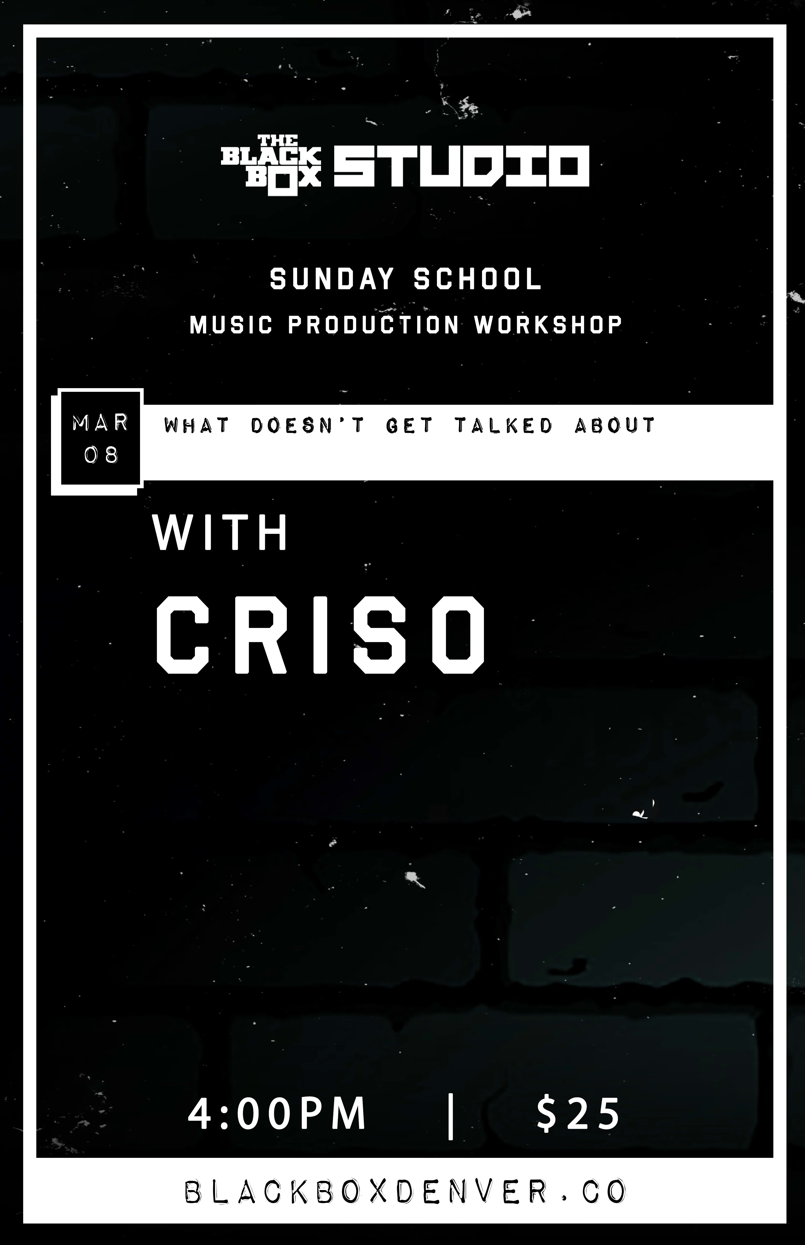 Sunday School: Criso - What Doesn't Get Talked About