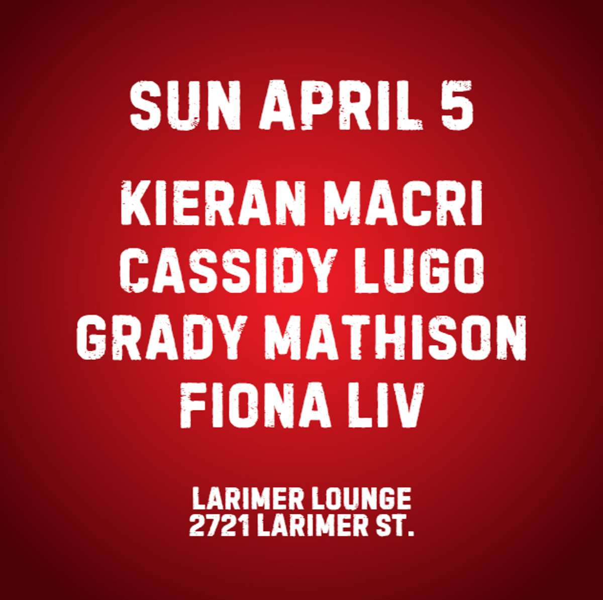 kieran macri w/ Cassidy Lugo, Grady Mathison + Fiona Liv