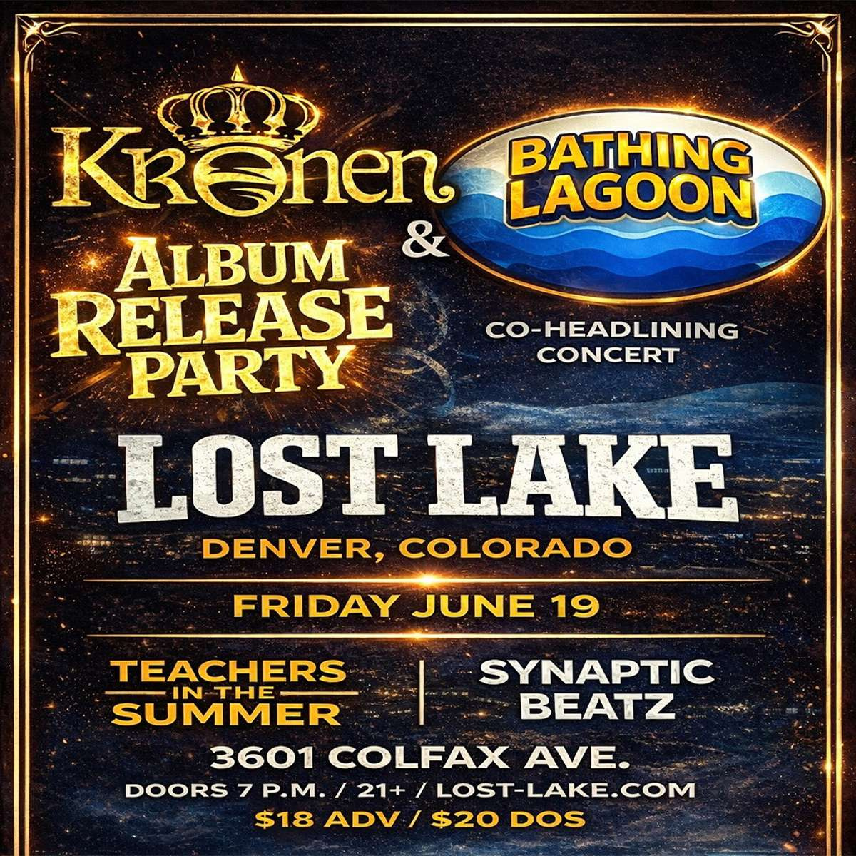 Kronen & Bathing Lagoon w/ Teachers In The Summer + Synaptic Beatz