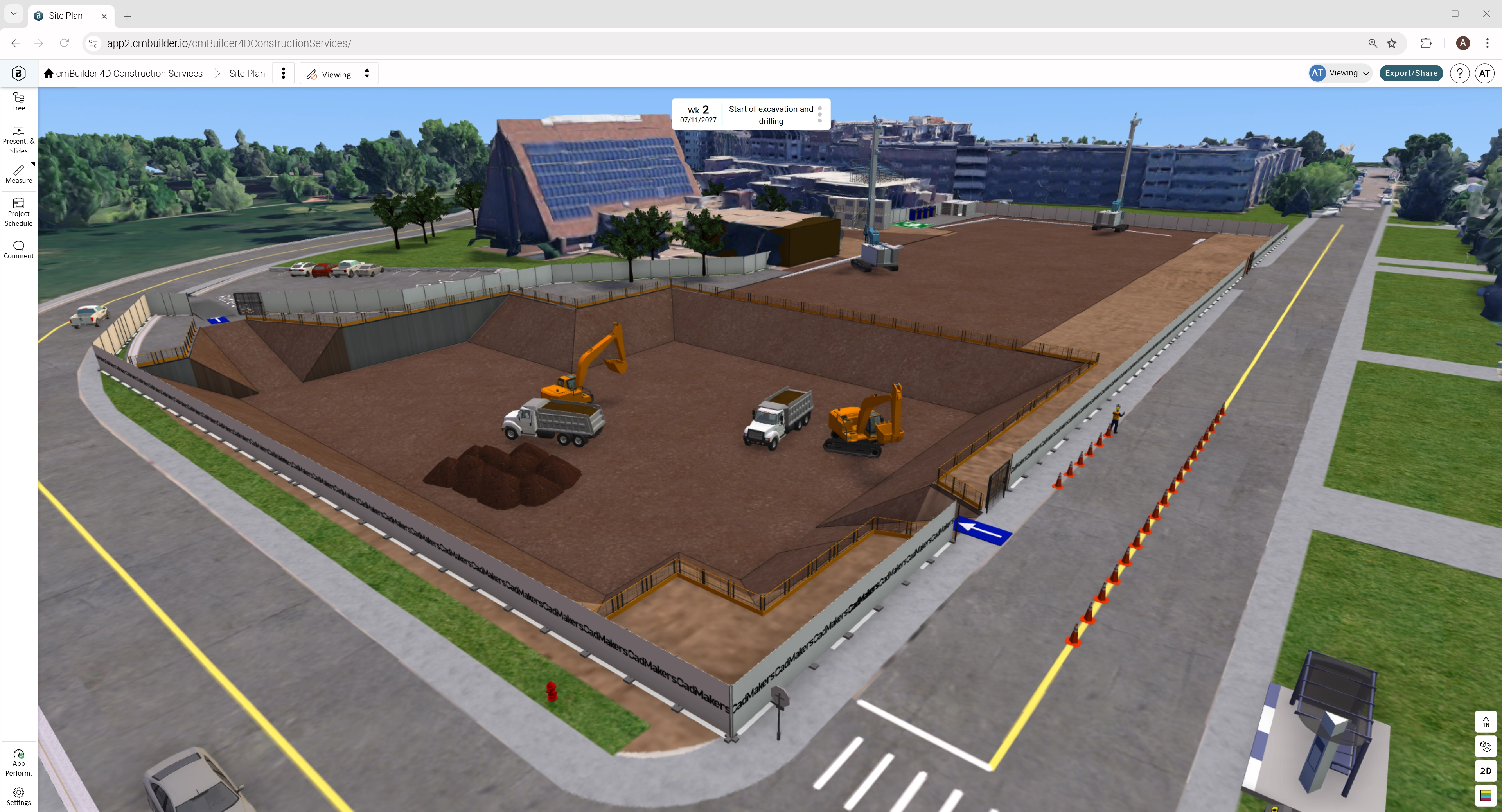 cmBuilder building project-excavation stage and earth takeout, traffic management 