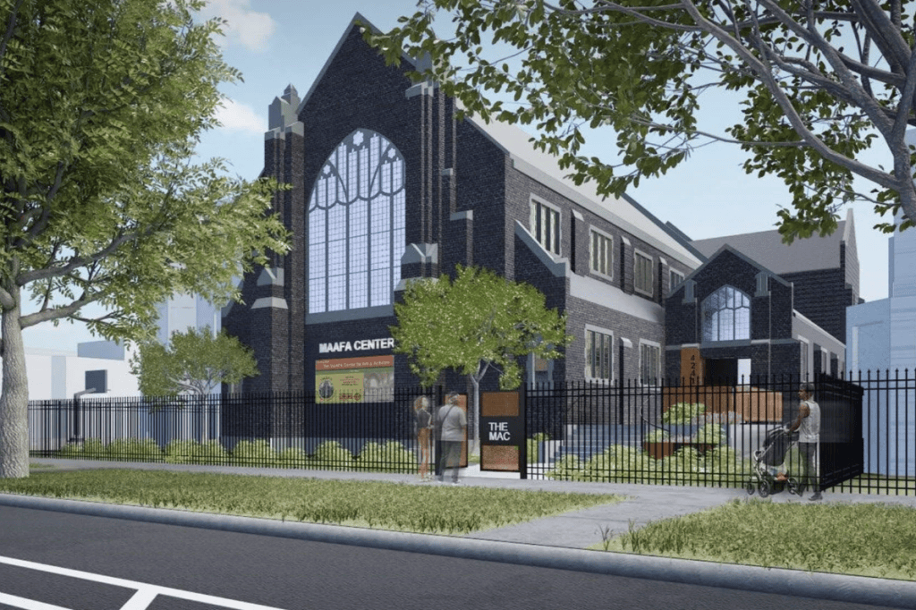 A rendering of the MAAFA Center for Arts and Activism at 4241 W. Washington Blvd.