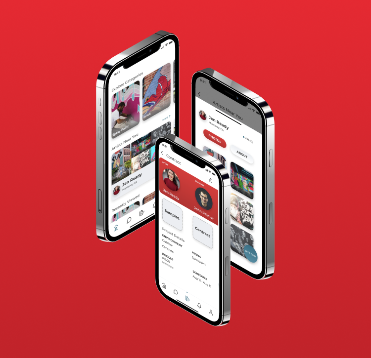 Hero image of mockups in mobile screens