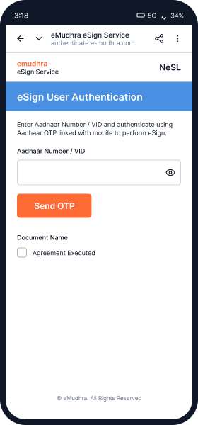 Aadhaar eSign Verification for NeSL — step 3