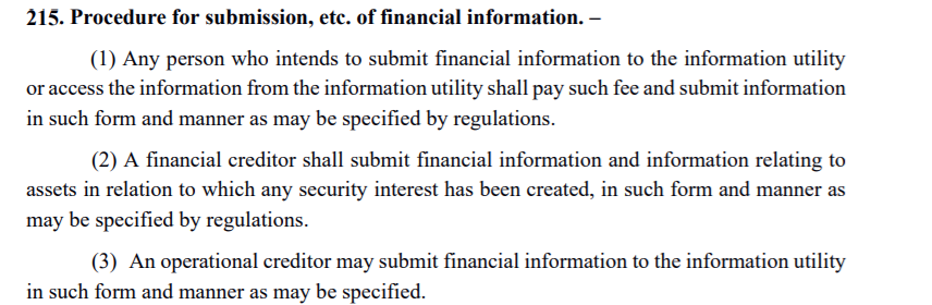 The Law around Information Utilities under the IBC