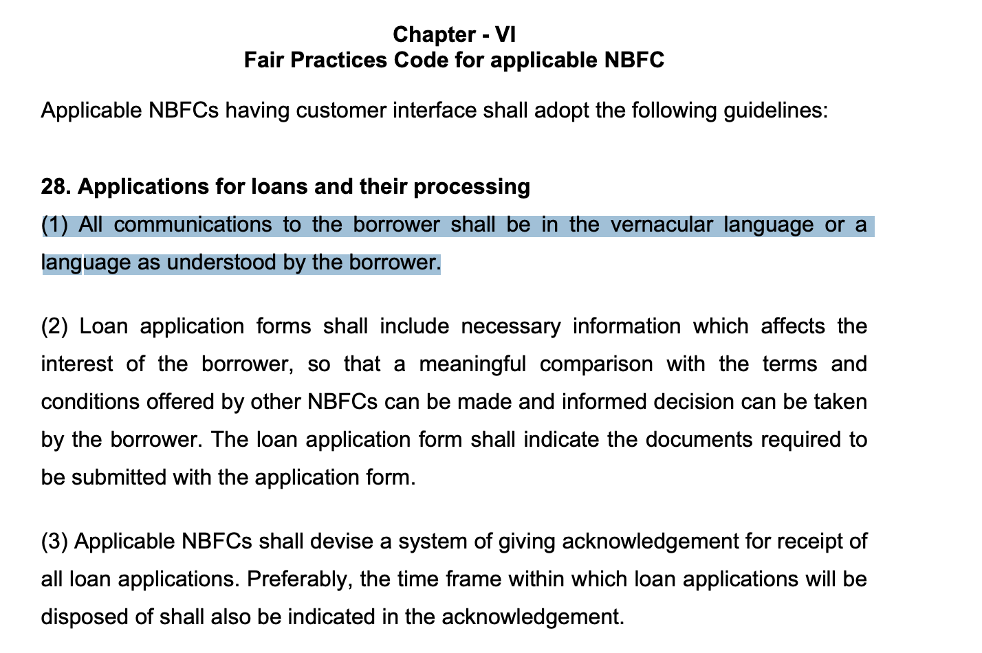 fair practices code