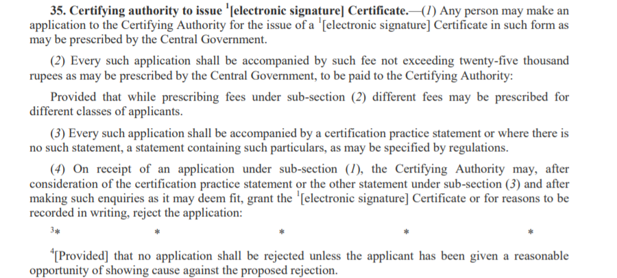 S 35 — Section 3A and the 2008 Amendments of the IT Act - Electronic Signature Certificate
