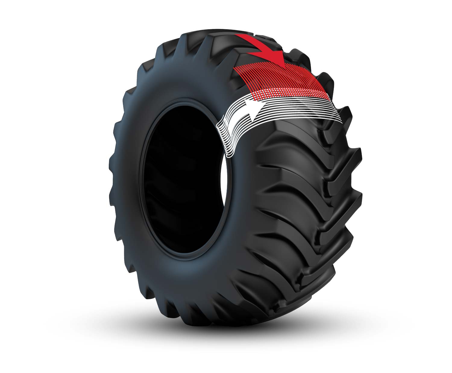 radial tractor tire construction