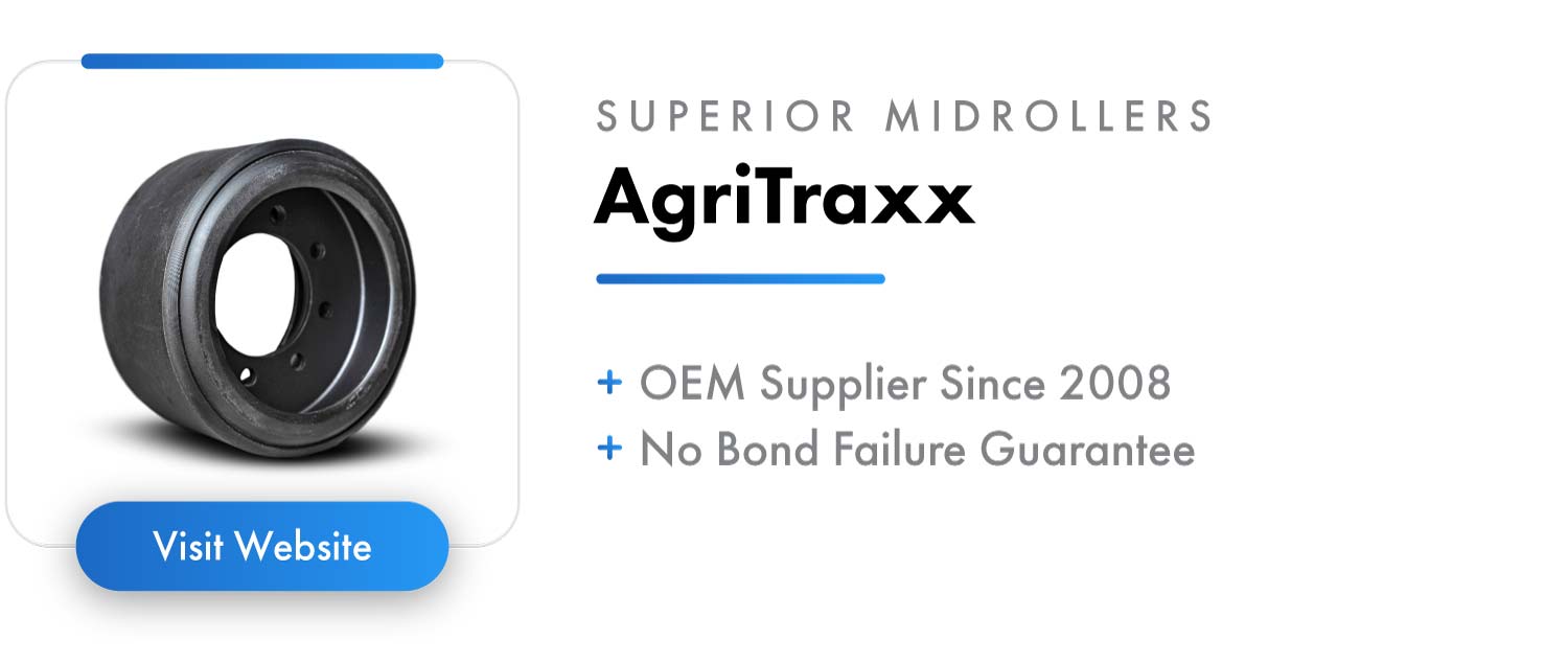 AgriTraxx poly midrollers and idlers by Superior Tire & Rubber Corp.