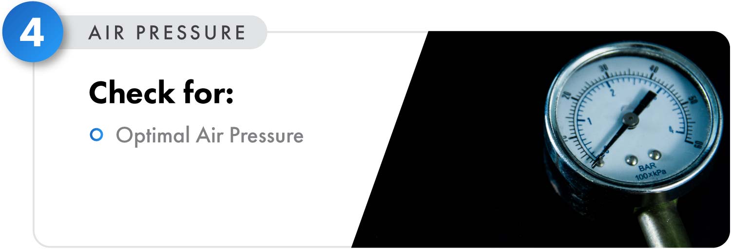 Check your tire pressure and inflate them to the optimal tire pressure.