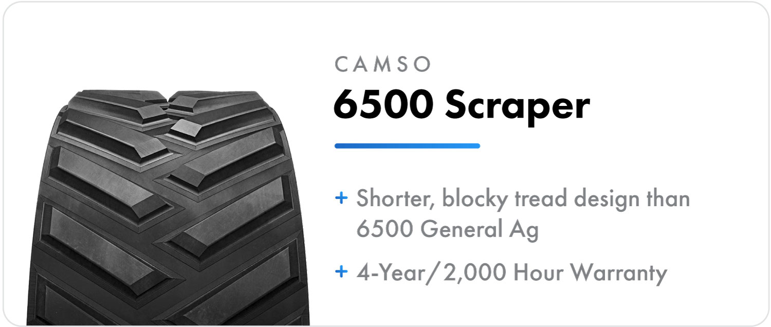 Camso 6500 Scrapper Ag track for John Deere 9RX series tractors