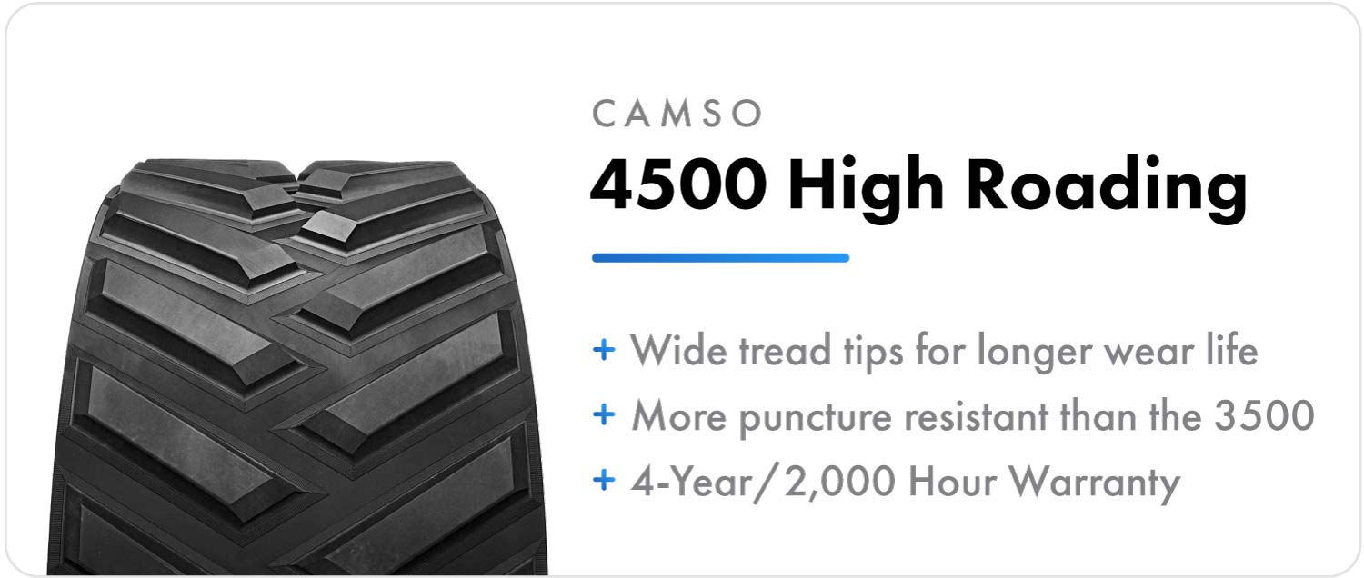 Camso 4500 High Roading replacement track for Case IH Rowtrac tractors