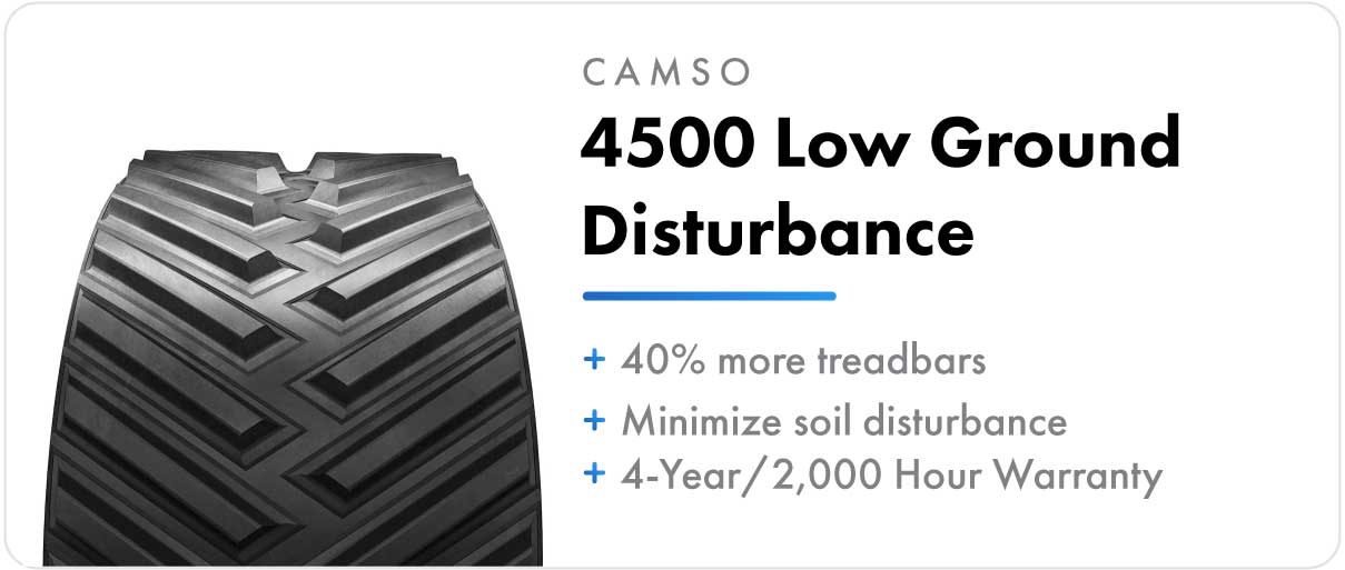 Camso 4500 low ground disturbance for Challenger MT700 track series tractors.