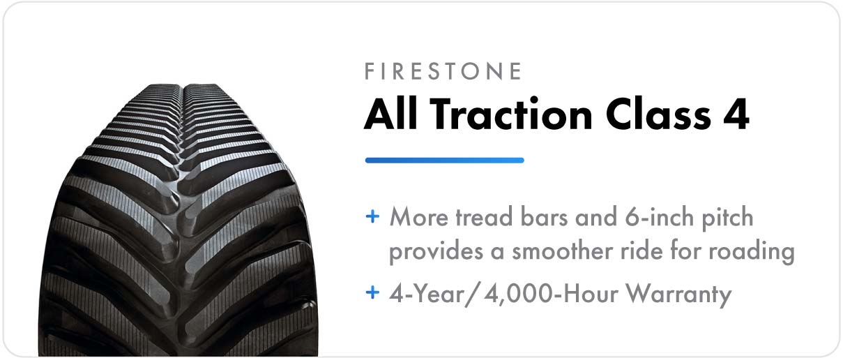 Firestone all traction class 4 for Challenger MT700 track series tractors.