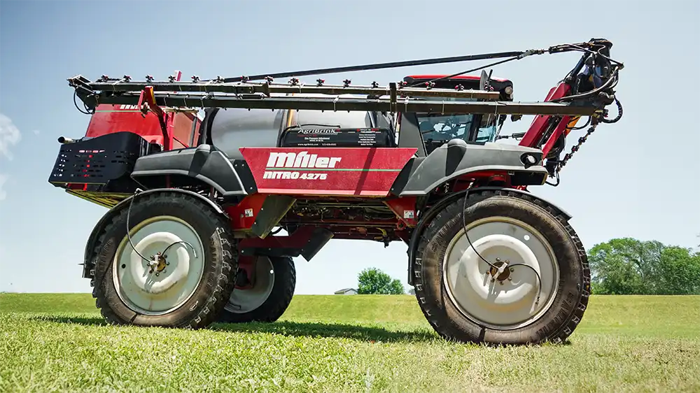 A John Deere 8R series tractor with a PTG central tire inflation system (CTIS).