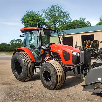 Kubota tractor with custom wheels