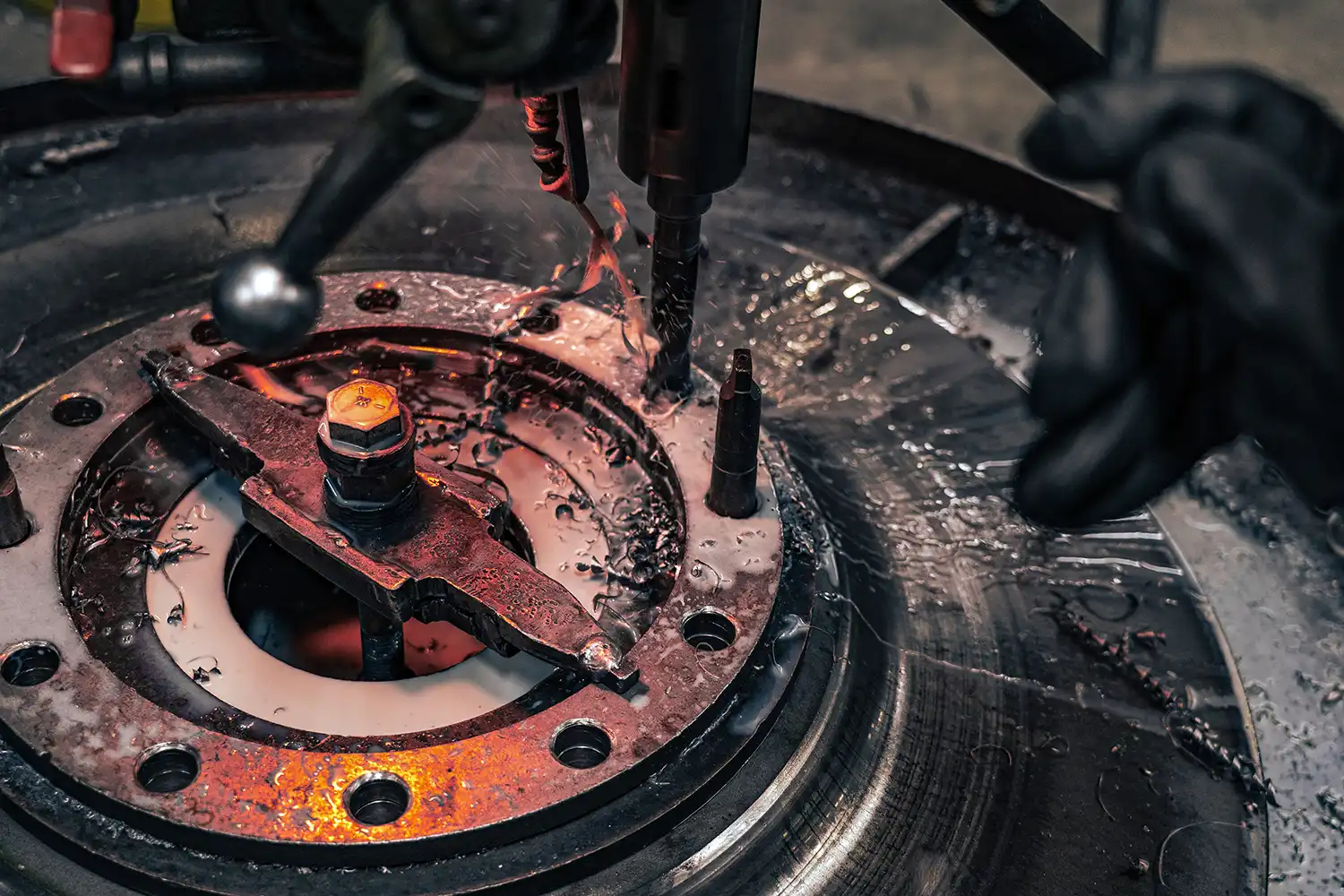 drilling wheel bolt holes