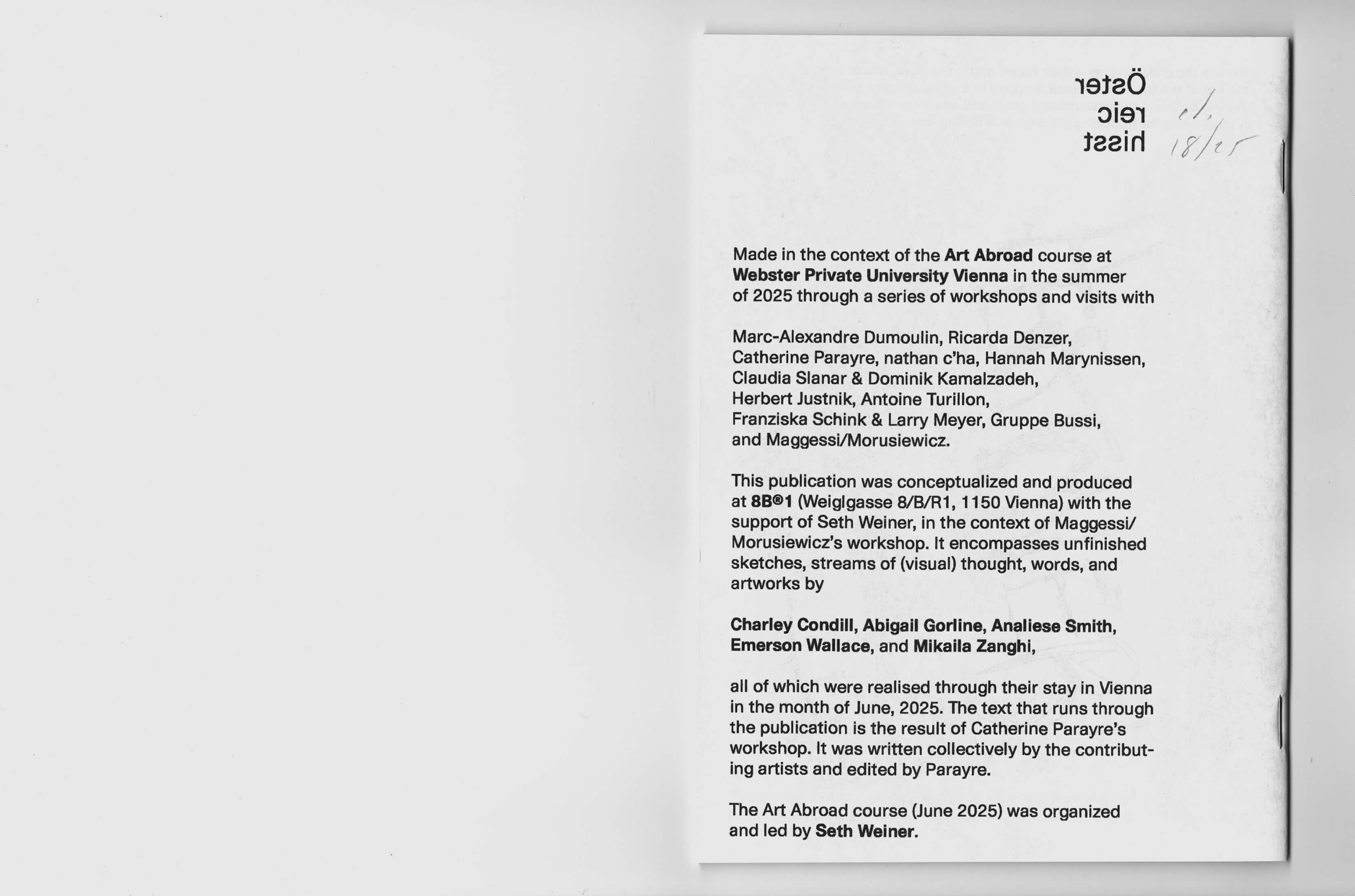 Scan of a self-made publication