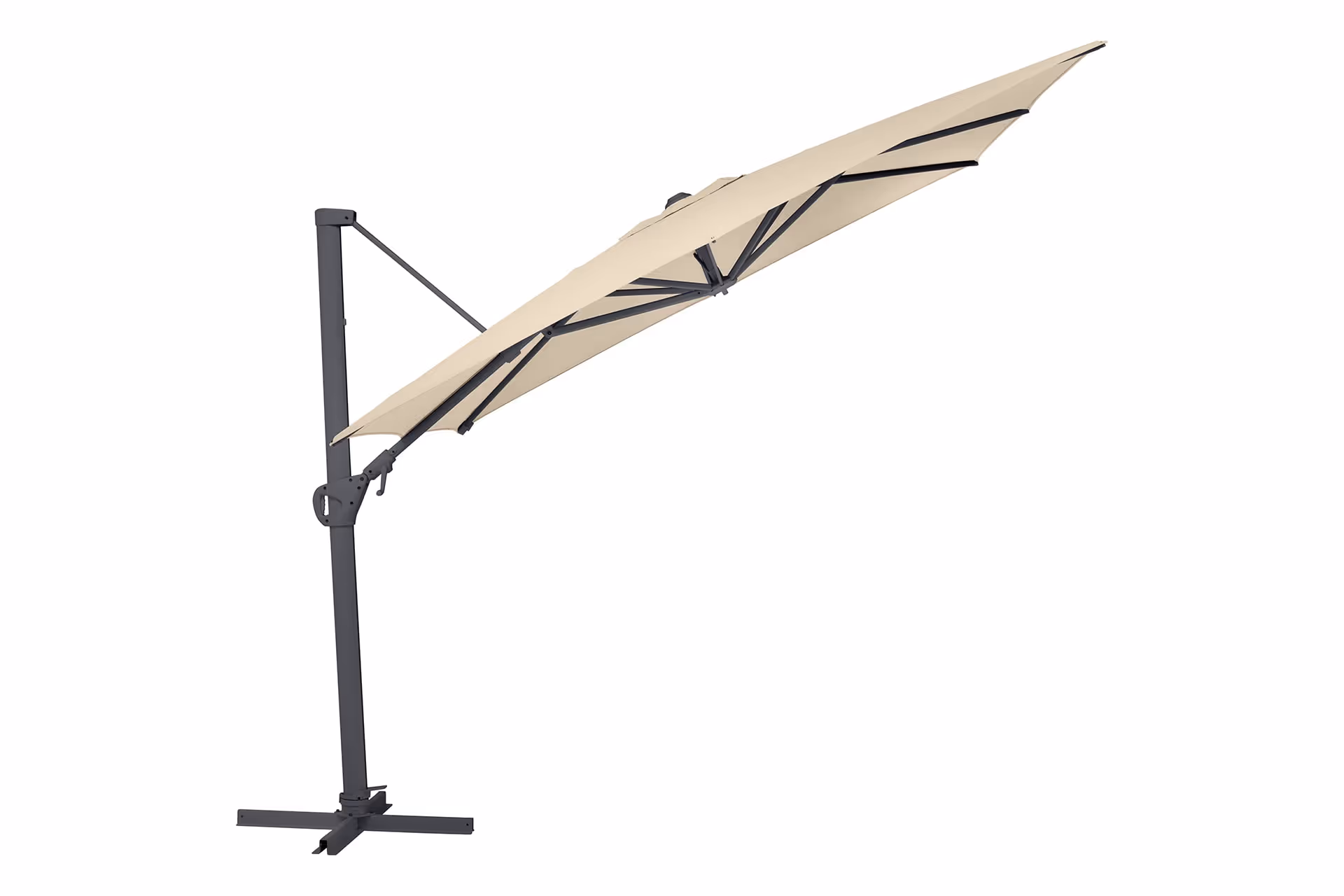 KETTLER Home&Garden – EASY SWING LX Ampelschirm, anthrazit matt/natur