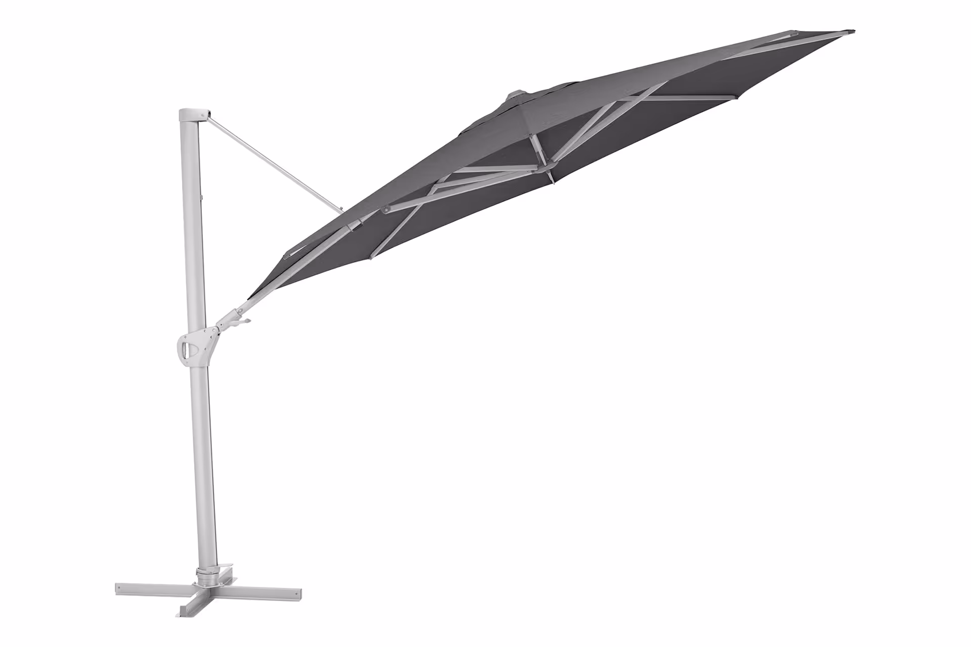 KETTLER Home&Garden – EASY SWING LX Ampelschirm rund, silber/anthrazit meliert