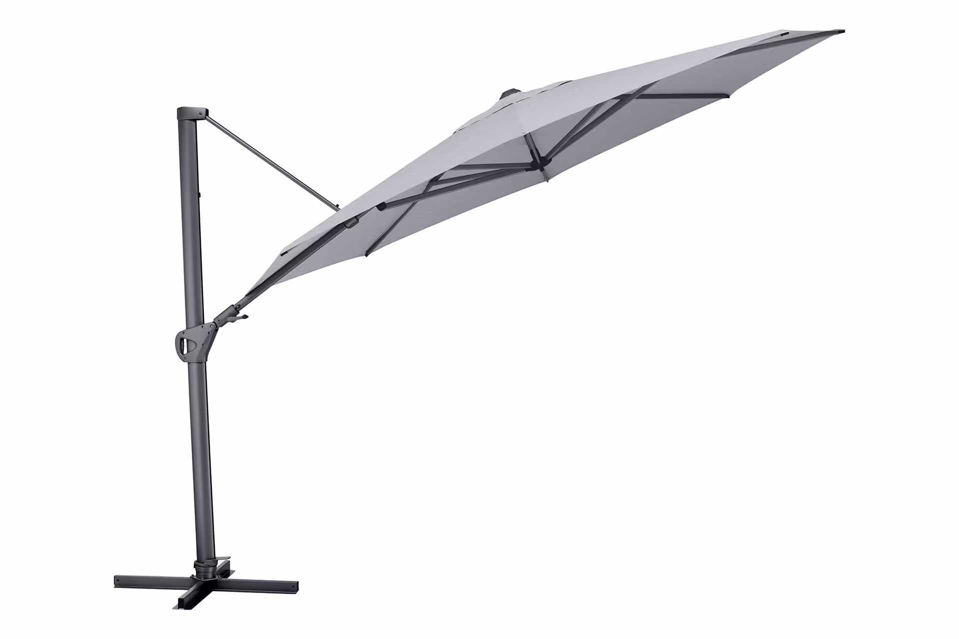 KETTLER Home&Garden – EASY SWING LX Ampelschirm rund, anthrazit matt/grau meliert