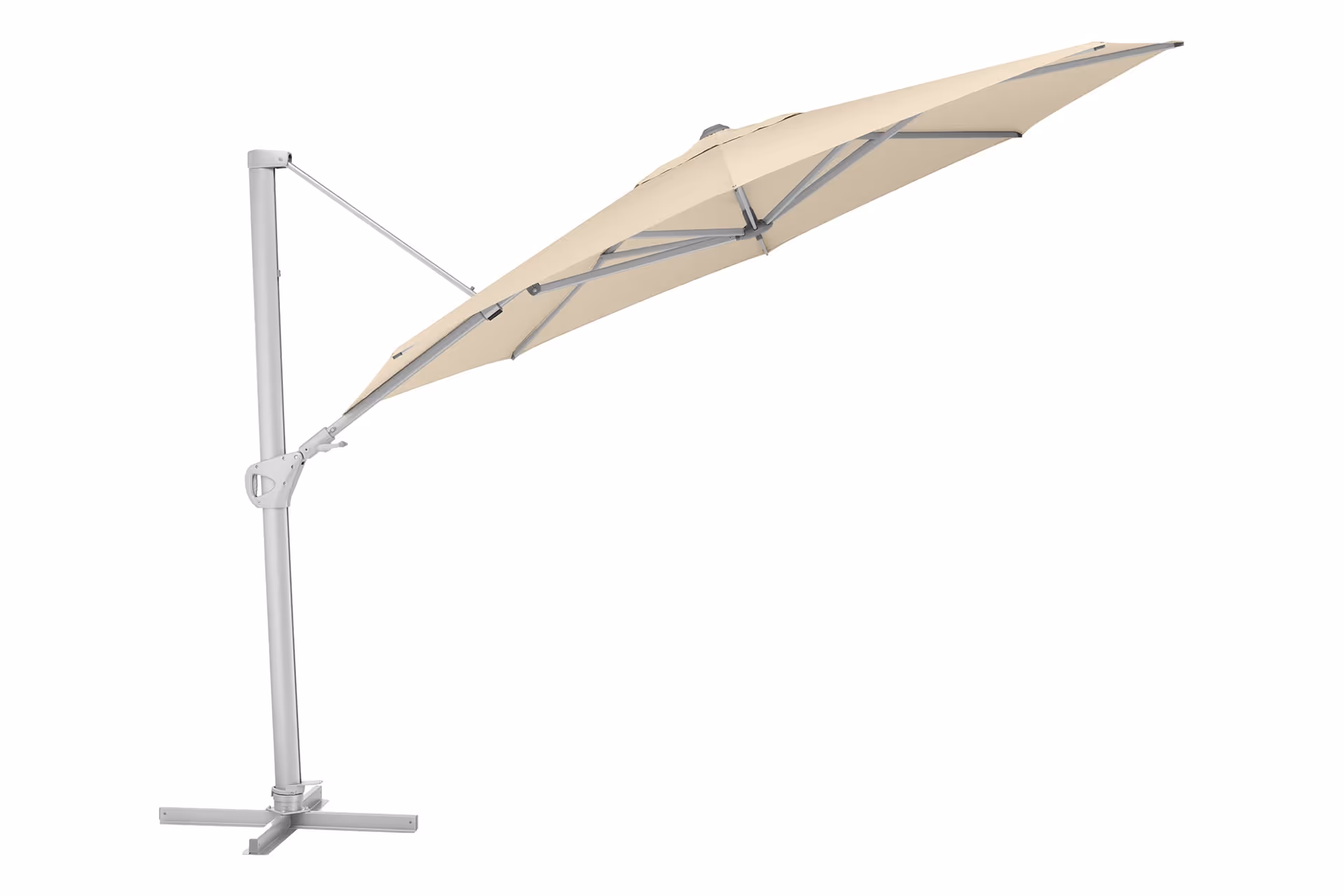 KETTLER Home&Garden – EASY SWING LX Ampelschirm rund, silber/natur