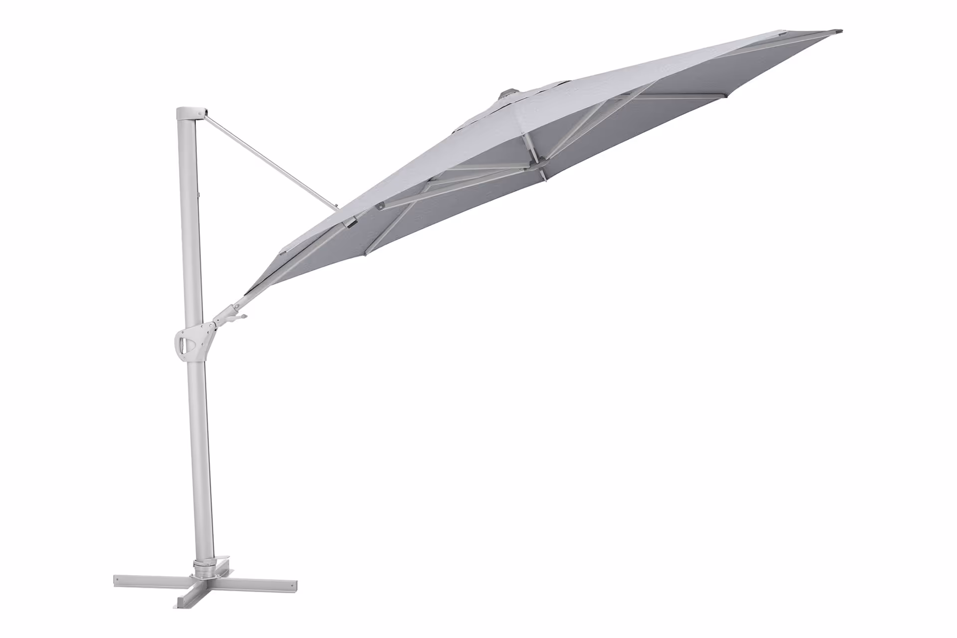KETTLER Home&Garden – EASY SWING LX Ampelschirm rund, silber/grau meliert