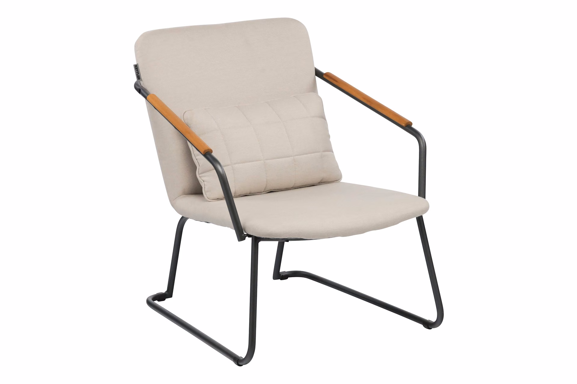 KETTLER Home&Garden – GENTLE Lounge Sessel mit Kissen, anthrazit matt/natte linen/natur