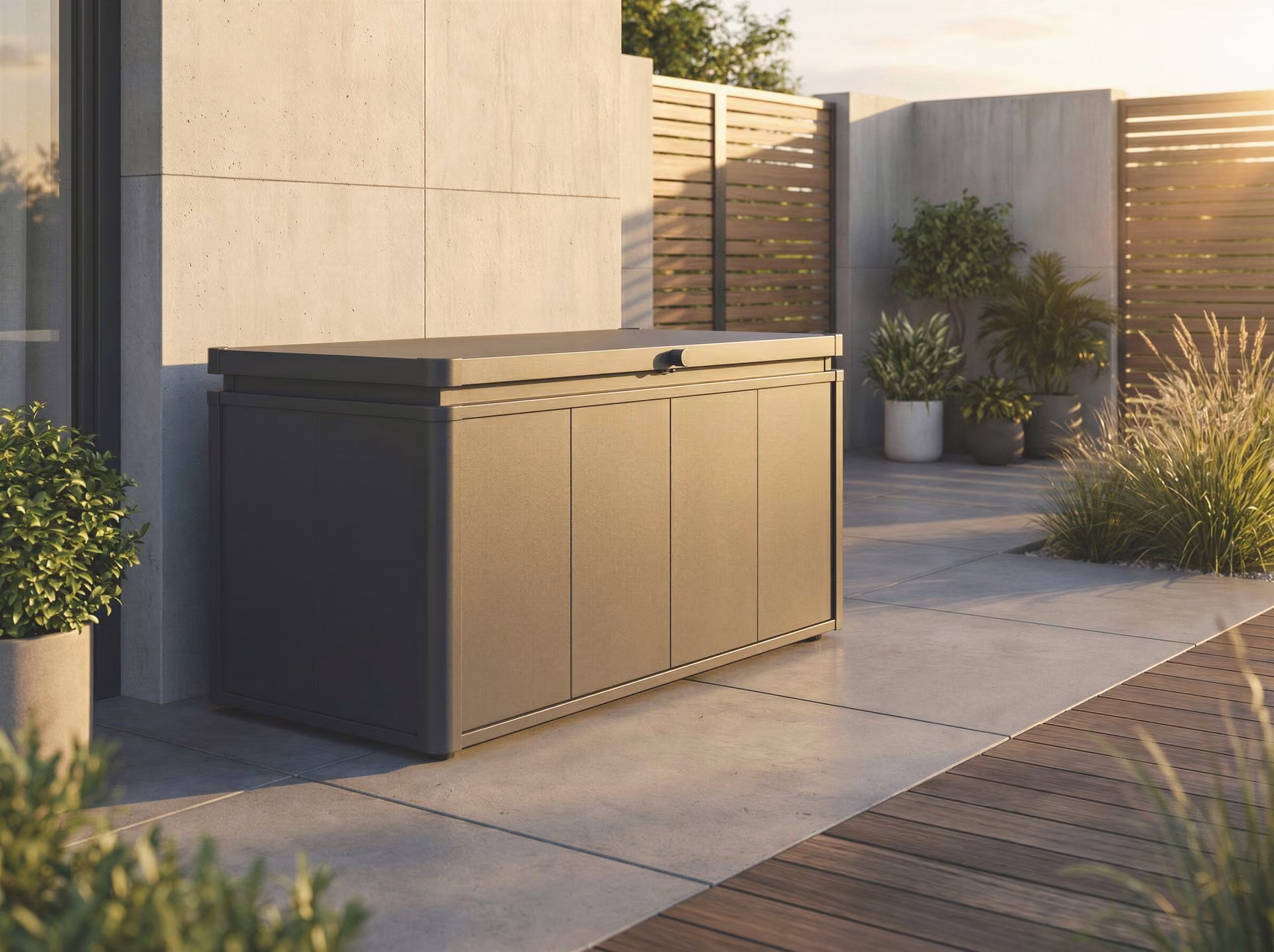 KETTCASE Kissenbox auf einer Terrasse
