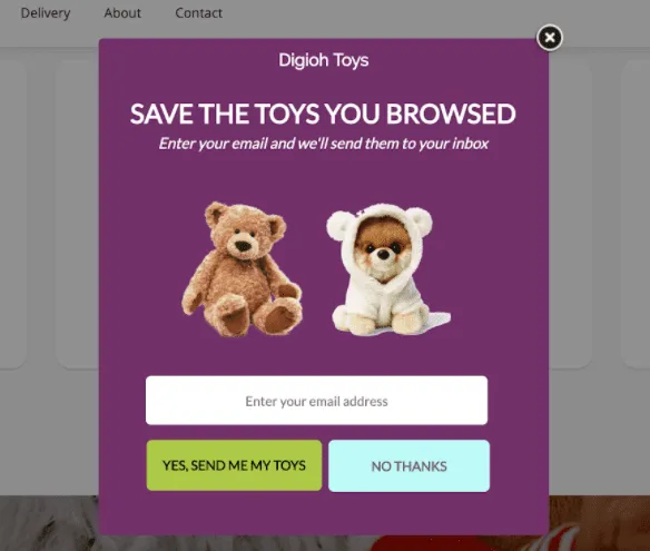 cart recovery pop-up for magento