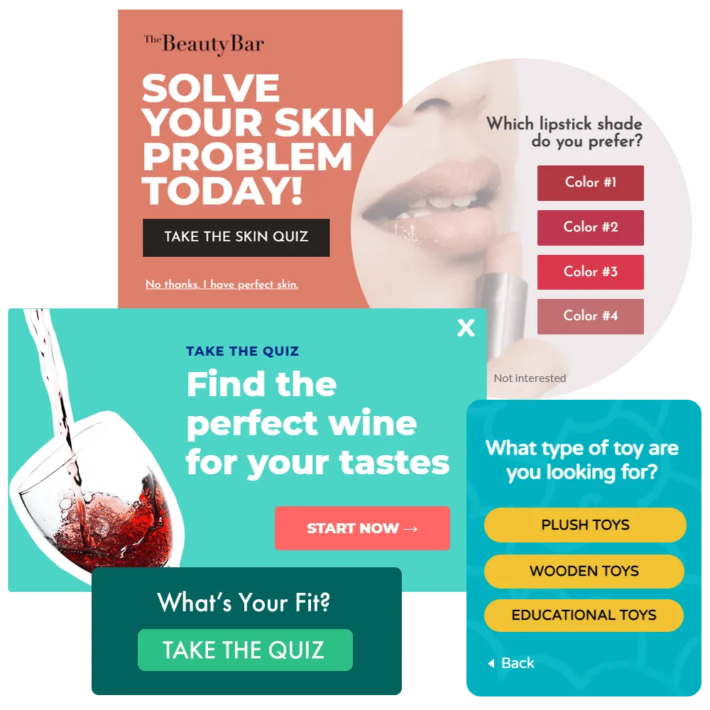 product quiz website CTA examples