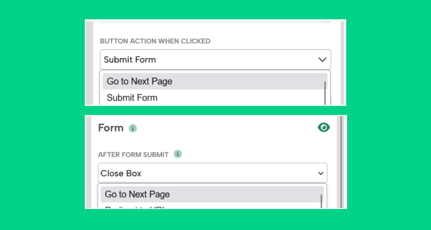 Digioh "Go to next page" button
