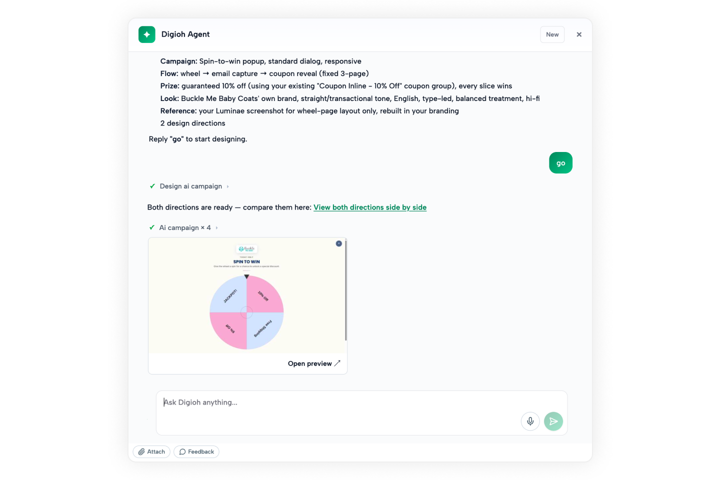digioh agent AI campaign builder