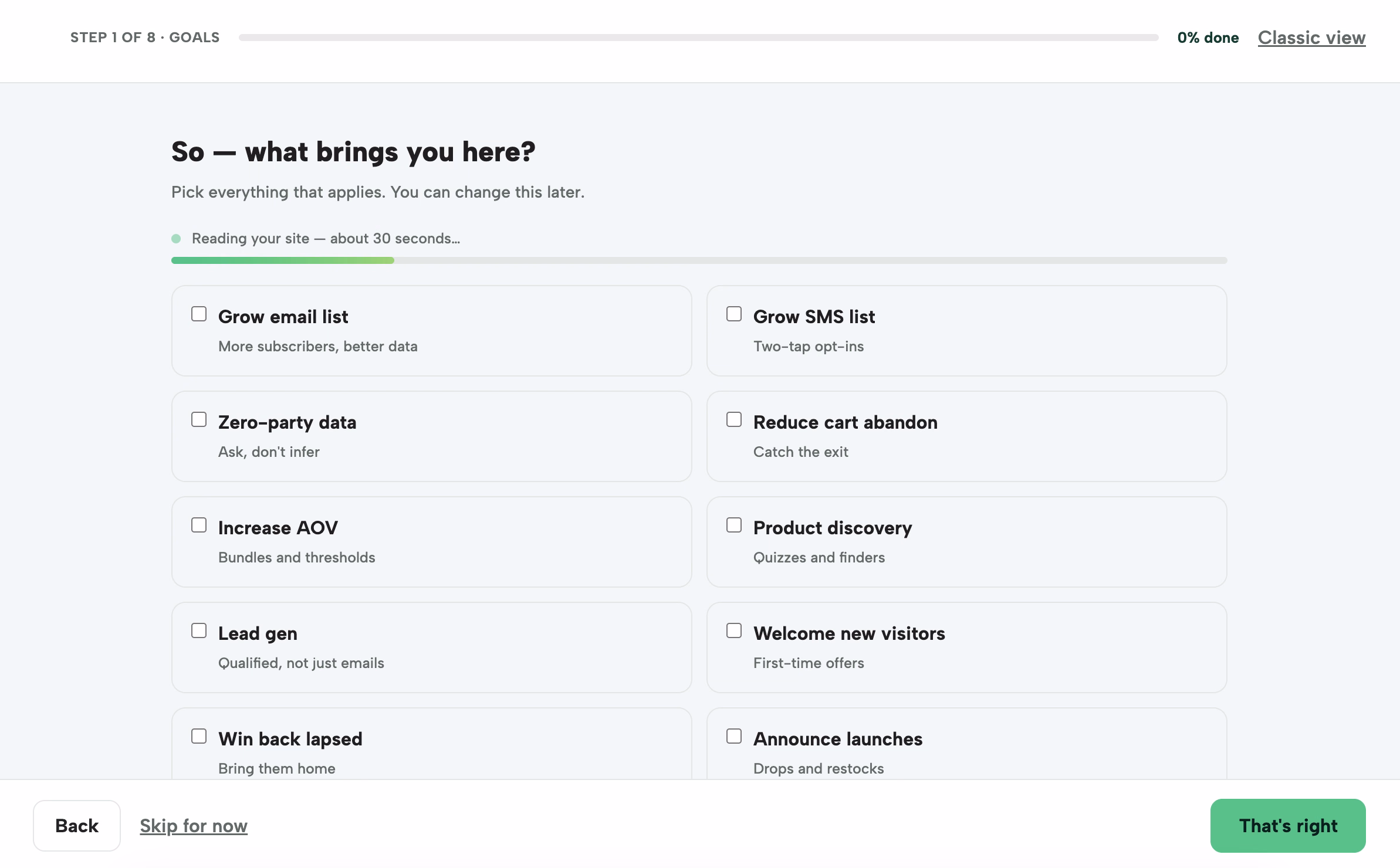 A guided start for new digioh customers when they first log in