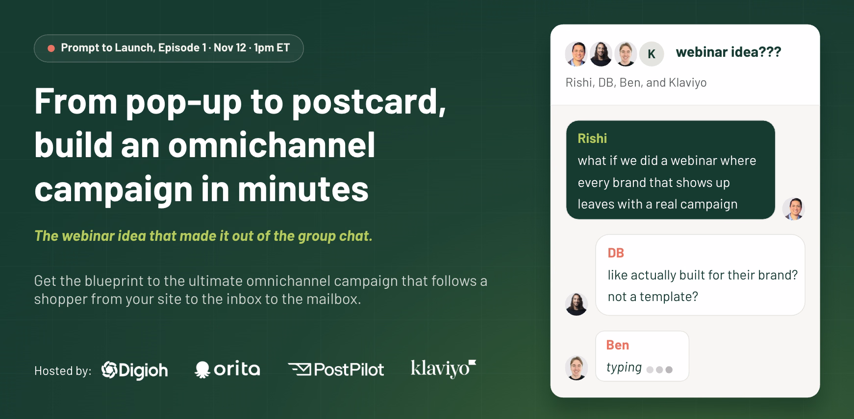 Join our upcoming webinar with Orita,, PostPilot, and Klaviyo