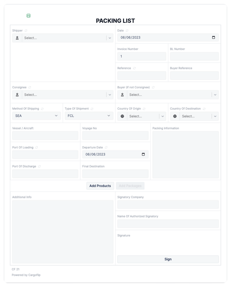 Creating Packing List Create a Packing List – Free Template Download | Cargoflip