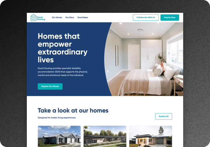 Client website screenshot