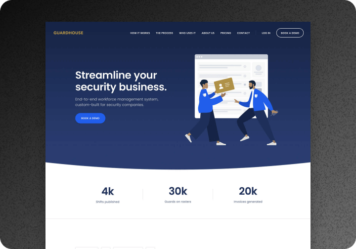 Client website screenshot
