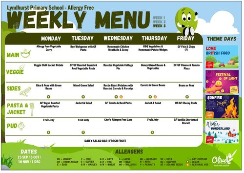 Allergy Menu Week 3