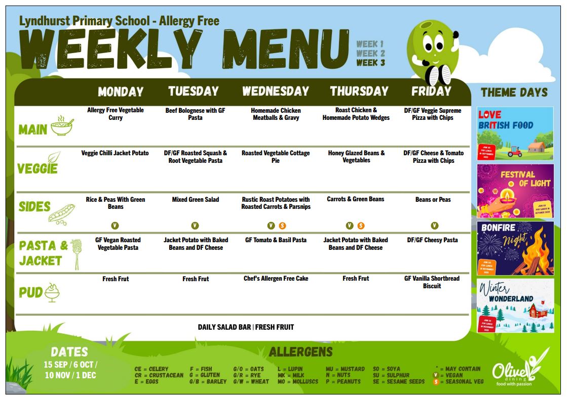 Allergy Menu Week 3
