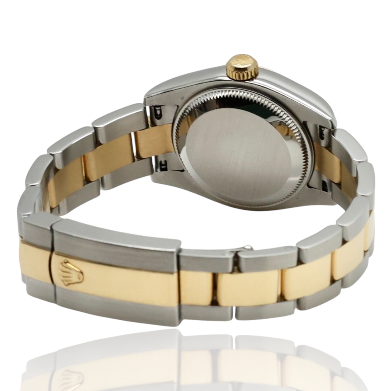 Lady-Datejust Geriffelte Lünette Weißes Römische Blatt Stahl/Gelbgold — Imagen 3 de 5